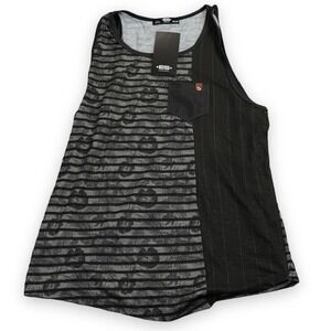 ES Collection Shirt Men Medium Black Tank Top 40 EU Flowery Striped‎ Beach